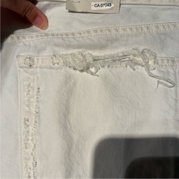 NWT Agolde Parker Vintage Cut Off Denim Shorts in Dough White Size 32 - Picture 12 of 14
